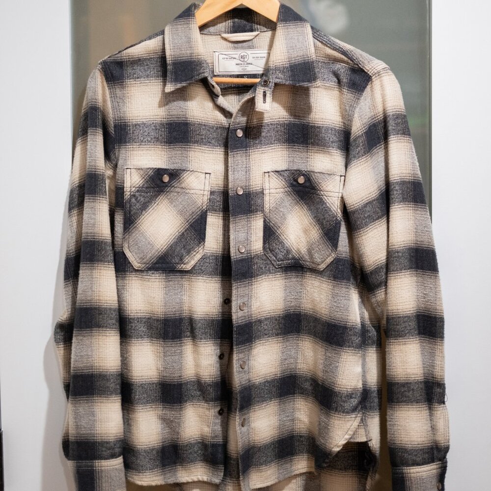 Rogue Territory Flannel BM Shirt - Natural Brushed Plaid